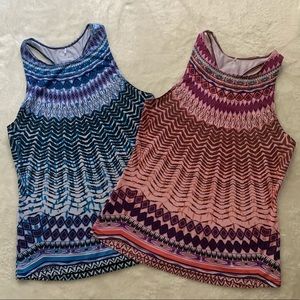 2 Women's Prana Racerback yoga Athletic Tank Small